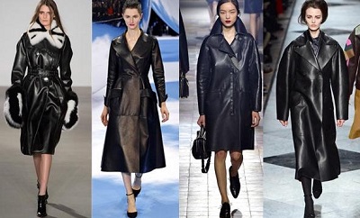 модные кожаные пальто